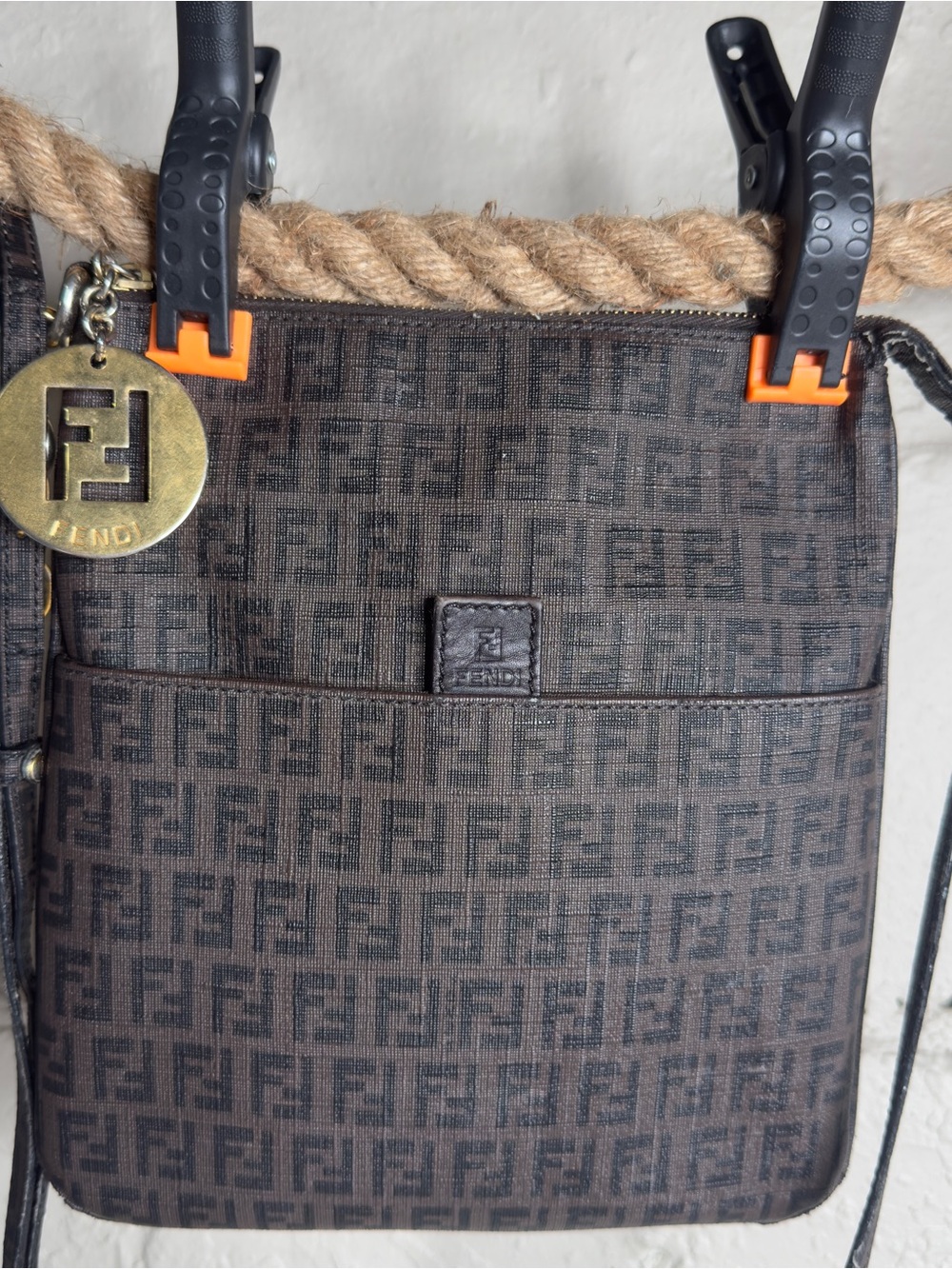 Fendi Brown Zucchino Coated Canvas Crossbody Bag Small | Women’s | Pre-Owned